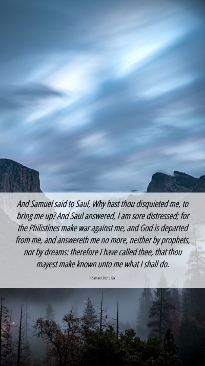 Picture 06 - 1 Samuel 28:15 KJV Mobile Phone Wallpaper - And Samuel said to Saul, Why hast thou disquieted - Mobile Bible Verse Wallpaper