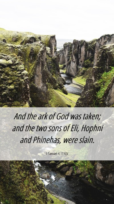 Picture 06 - 1 Samuel 4:11 KJV Mobile Phone Wallpaper - And the ark of God was taken; and the two sons of - Mobile Bible Verse Wallpaper