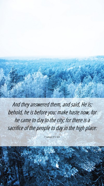 Picture 06 - 1 Samuel 9:12 KJV Mobile Phone Wallpaper - And they answered them, and said, He is; behold, - Mobile Bible Verse Wallpaper