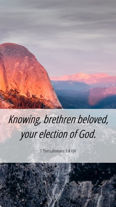 Picture 06 - 1 Thessalonians 1:4 KJV Mobile Phone Wallpaper - Knowing, brethren beloved, your election of - Mobile Bible Verse Wallpaper