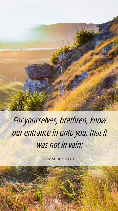 Picture 06 - 1 Thessalonians 2:1 KJV Mobile Phone Wallpaper - For yourselves, brethren, know our entrance in - Mobile Bible Verse Wallpaper