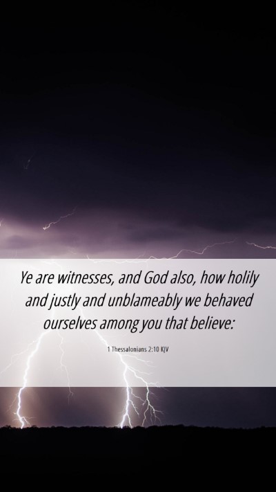 Picture 06 - 1 Thessalonians 2:10 KJV Mobile Phone Wallpaper - Ye are witnesses, and God also, how holily and - Mobile Bible Verse Wallpaper