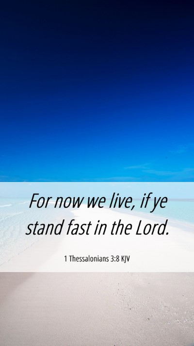 Picture 06 - 1 Thessalonians 3:8 KJV Mobile Phone Wallpaper - For now we live, if ye stand fast in the - Mobile Bible Verse Wallpaper
