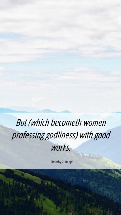Picture 06 - 1 Timothy 2:10 KJV Mobile Phone Wallpaper - But (which becometh women professing godliness) - Mobile Bible Verse Wallpaper
