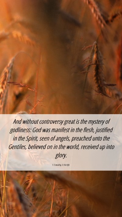 Picture 06 - 1 Timothy 3:16 KJV Mobile Phone Wallpaper - And without controversy great is the mystery of - Mobile Bible Verse Wallpaper
