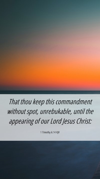 Picture 06 - 1 Timothy 6:14 KJV Mobile Phone Wallpaper - That thou keep this commandment without spot, - Mobile Bible Verse Wallpaper