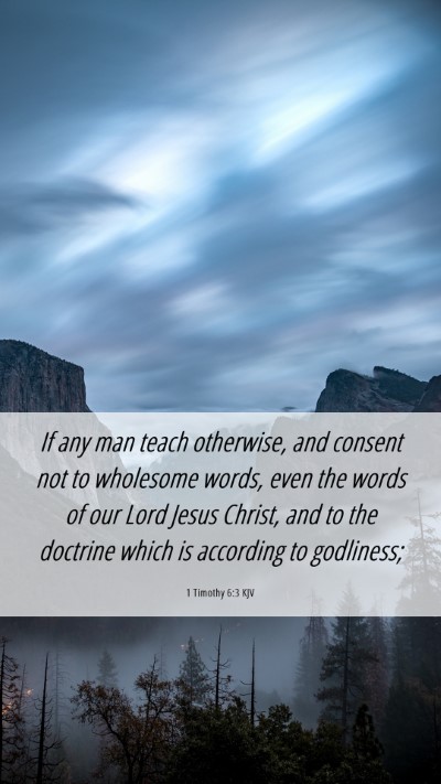 Picture 06 - 1 Timothy 6:3 KJV Mobile Phone Wallpaper - If any man teach otherwise, and consent not to - Mobile Bible Verse Wallpaper