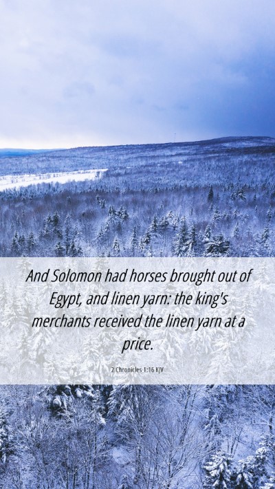 Picture 06 - 2 Chronicles 1:16 KJV Mobile Phone Wallpaper - And Solomon had horses brought out of Egypt, and - Mobile Bible Verse Wallpaper