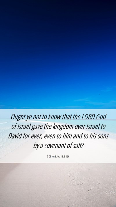 Picture 06 - 2 Chronicles 13:5 KJV Mobile Phone Wallpaper - Ought ye not to know that the LORD God of Israel - Mobile Bible Verse Wallpaper