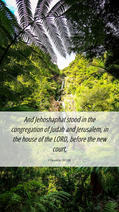 Picture 06 - 2 Chronicles 20:5 KJV Mobile Phone Wallpaper - And Jehoshaphat stood in the congregation of - Mobile Bible Verse Wallpaper