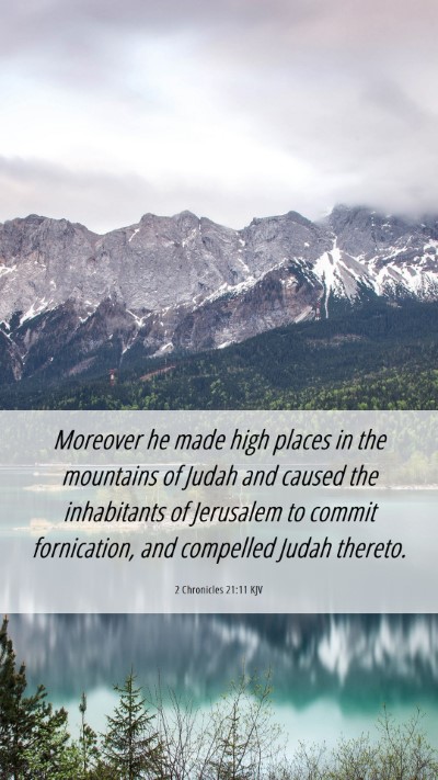 Picture 06 - 2 Chronicles 21:11 KJV Mobile Phone Wallpaper - Moreover he made high places in the mountains of - Mobile Bible Verse Wallpaper