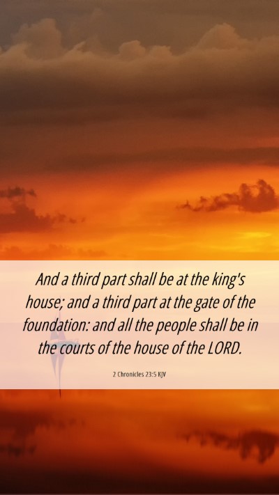 Picture 06 - 2 Chronicles 23:5 KJV Mobile Phone Wallpaper - And a third part shall be at the king's house; - Mobile Bible Verse Wallpaper