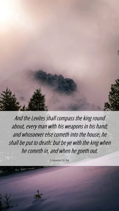 Picture 06 - 2 Chronicles 23:7 KJV Mobile Phone Wallpaper - And the Levites shall compass the king round - Mobile Bible Verse Wallpaper