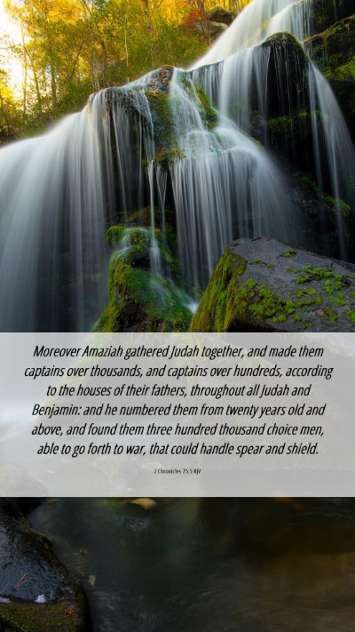 Picture 06 - 2 Chronicles 25:5 KJV Mobile Phone Wallpaper - Moreover Amaziah gathered Judah together, and - Mobile Bible Verse Wallpaper