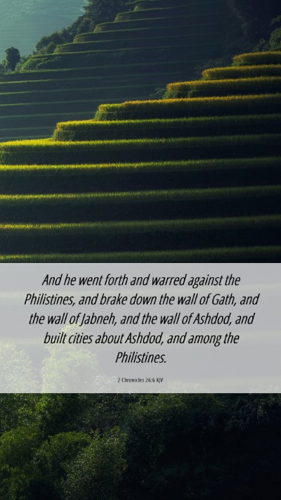 Picture 06 - 2 Chronicles 26:6 KJV Mobile Phone Wallpaper - And he went forth and warred against the - Mobile Bible Verse Wallpaper