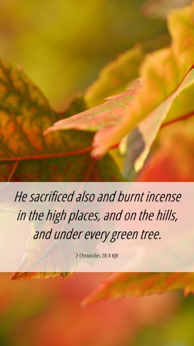 Picture 06 - 2 Chronicles 28:4 KJV Mobile Phone Wallpaper - He sacrificed also and burnt incense in the high - Mobile Bible Verse Wallpaper
