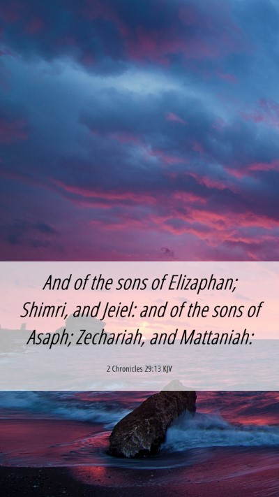 Picture 06 - 2 Chronicles 29:13 KJV Mobile Phone Wallpaper - And of the sons of Elizaphan; Shimri, and Jeiel: - Mobile Bible Verse Wallpaper