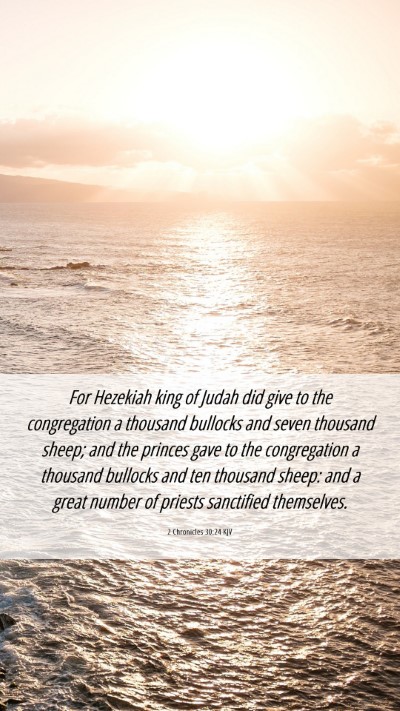 Picture 06 - 2 Chronicles 30:24 KJV Mobile Phone Wallpaper - For Hezekiah king of Judah did give to the - Mobile Bible Verse Wallpaper