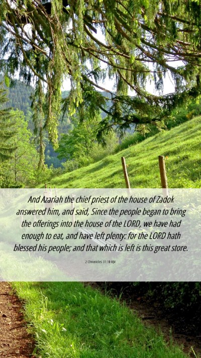 Picture 06 - 2 Chronicles 31:10 KJV Mobile Phone Wallpaper - And Azariah the chief priest of the house of - Mobile Bible Verse Wallpaper