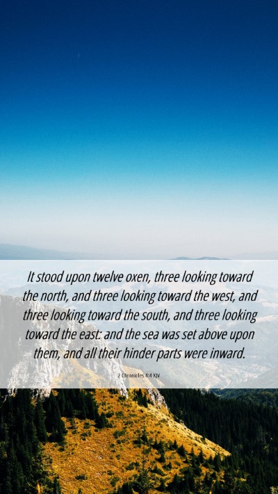 Picture 06 - 2 Chronicles 4:4 KJV Mobile Phone Wallpaper - It stood upon twelve oxen, three looking toward - Mobile Bible Verse Wallpaper