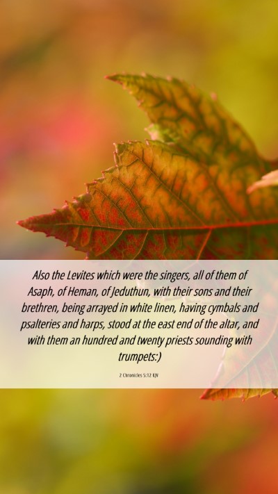 Picture 06 - 2 Chronicles 5:12 KJV Mobile Phone Wallpaper - Also the Levites which were the singers, all of - Mobile Bible Verse Wallpaper