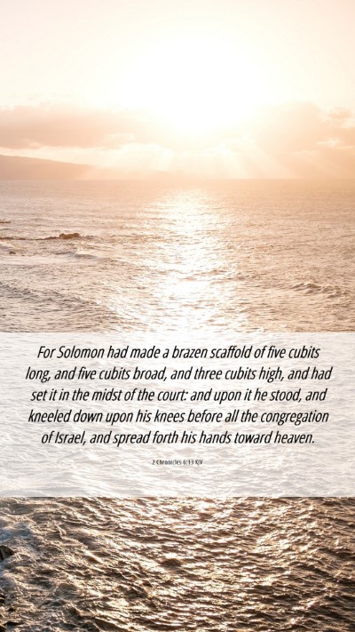 Picture 06 - 2 Chronicles 6:13 KJV Mobile Phone Wallpaper - For Solomon had made a brazen scaffold of five - Mobile Bible Verse Wallpaper