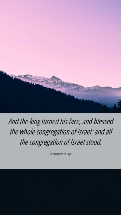 Picture 06 - 2 Chronicles 6:3 KJV Mobile Phone Wallpaper - And the king turned his face, and blessed the - Mobile Bible Verse Wallpaper