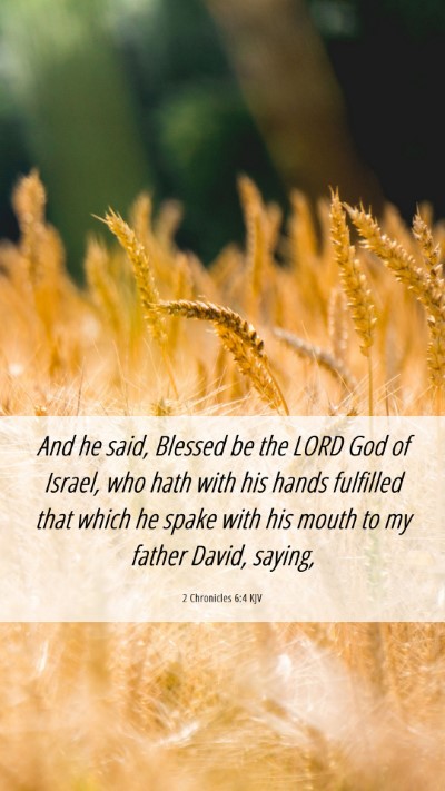Picture 06 - 2 Chronicles 6:4 KJV Mobile Phone Wallpaper - And he said, Blessed be the LORD God of Israel, - Mobile Bible Verse Wallpaper