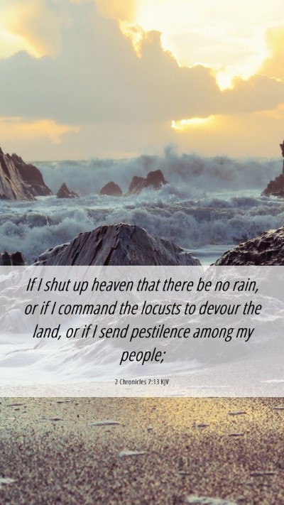 Picture 06 - 2 Chronicles 7:13 KJV Mobile Phone Wallpaper - If I shut up heaven that there be no rain, or if - Mobile Bible Verse Wallpaper