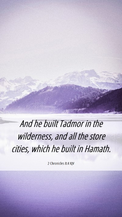 Picture 06 - 2 Chronicles 8:4 KJV Mobile Phone Wallpaper - And he built Tadmor in the wilderness, and all - Mobile Bible Verse Wallpaper