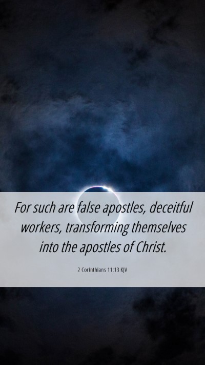 Picture 06 - 2 Corinthians 11:13 KJV Mobile Phone Wallpaper - For such are false apostles, deceitful workers, - Mobile Bible Verse Wallpaper
