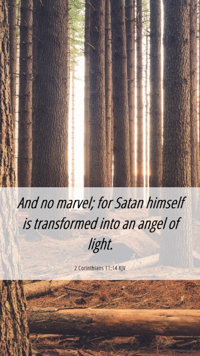Picture 06 - 2 Corinthians 11:14 KJV Mobile Phone Wallpaper - And no marvel; for Satan himself is transformed - Mobile Bible Verse Wallpaper
