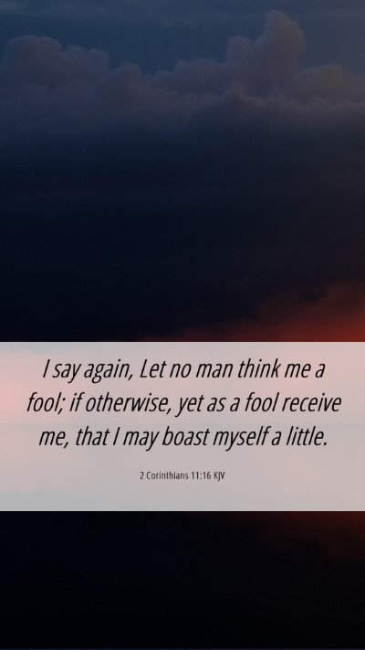 Picture 06 - 2 Corinthians 11:16 KJV Mobile Phone Wallpaper - I say again, Let no man think me a fool; if - Mobile Bible Verse Wallpaper