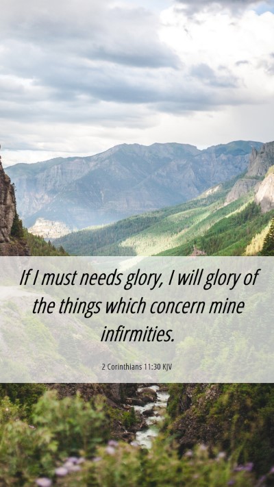 Picture 06 - 2 Corinthians 11:30 KJV Mobile Phone Wallpaper - If I must needs glory, I will glory of the things - Mobile Bible Verse Wallpaper