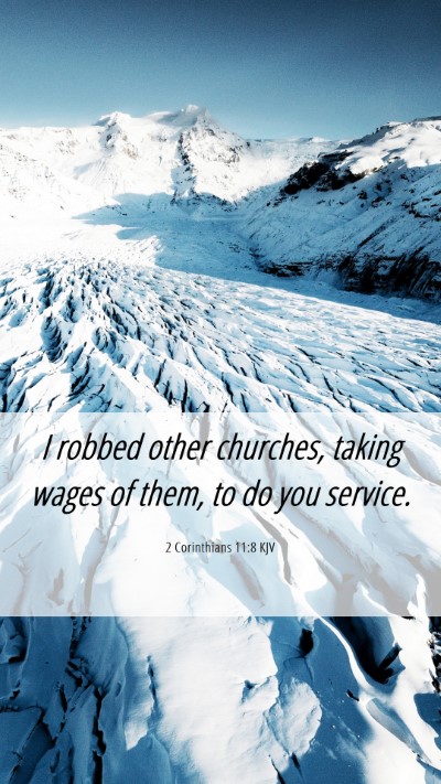 Picture 06 - 2 Corinthians 11:8 KJV Mobile Phone Wallpaper - I robbed other churches, taking wages of them, to - Mobile Bible Verse Wallpaper