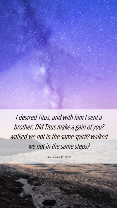 Picture 06 - 2 Corinthians 12:18 KJV Mobile Phone Wallpaper - I desired Titus, and with him I sent a brother. - Mobile Bible Verse Wallpaper
