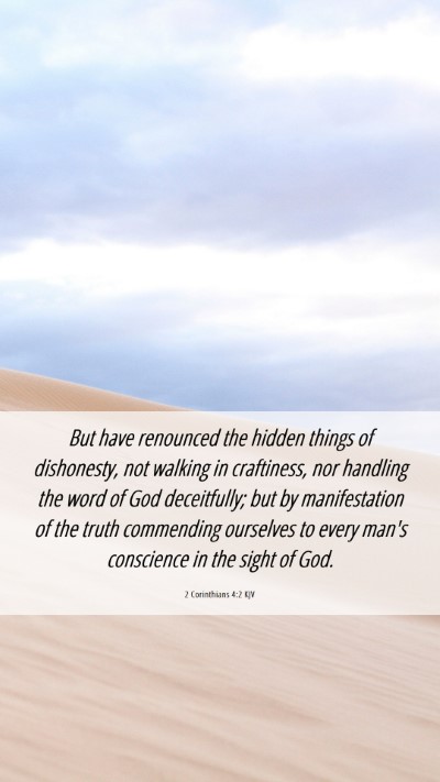 Picture 06 - 2 Corinthians 4:2 KJV Mobile Phone Wallpaper - But have renounced the hidden things of - Mobile Bible Verse Wallpaper