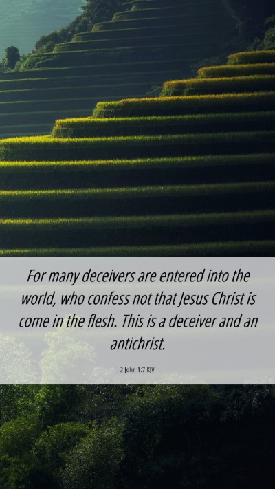 Picture 06 - 2 John 1:7 KJV Mobile Phone Wallpaper - For many deceivers are entered into the world, - Mobile Bible Verse Wallpaper