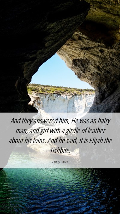 Picture 06 - 2 Kings 1:8 KJV Mobile Phone Wallpaper - And they answered him, He was an hairy man, and - Mobile Bible Verse Wallpaper