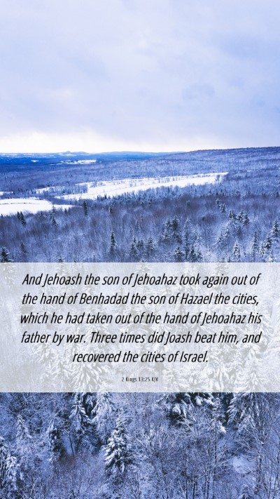 Picture 06 - 2 Kings 13:25 KJV Mobile Phone Wallpaper - And Jehoash the son of Jehoahaz took again out of - Mobile Bible Verse Wallpaper
