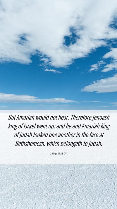 Picture 06 - 2 Kings 14:11 KJV Mobile Phone Wallpaper - But Amaziah would not hear. Therefore Jehoash - Mobile Bible Verse Wallpaper