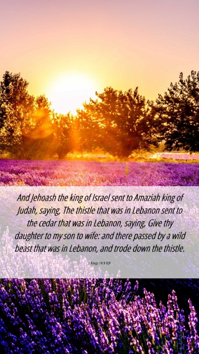 Picture 06 - 2 Kings 14:9 KJV Mobile Phone Wallpaper - And Jehoash the king of Israel sent to Amaziah - Mobile Bible Verse Wallpaper