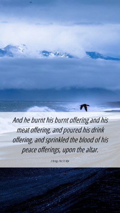 Picture 06 - 2 Kings 16:13 KJV Mobile Phone Wallpaper - And he burnt his burnt offering and his meat - Mobile Bible Verse Wallpaper