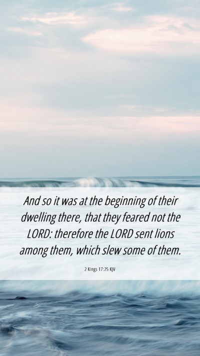 Picture 06 - 2 Kings 17:25 KJV Mobile Phone Wallpaper - And so it was at the beginning of their dwelling - Mobile Bible Verse Wallpaper