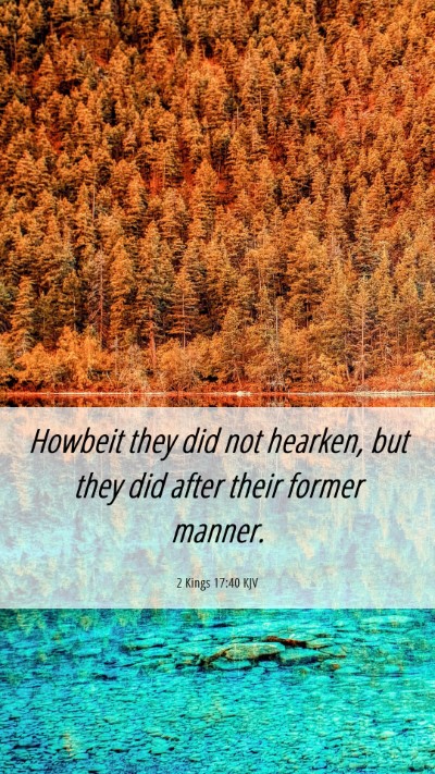 Picture 06 - 2 Kings 17:40 KJV Mobile Phone Wallpaper - Howbeit they did not hearken, but they did after - Mobile Bible Verse Wallpaper
