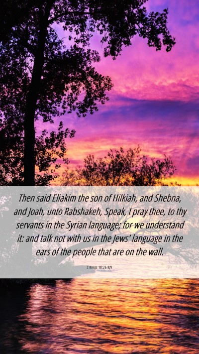 Picture 06 - 2 Kings 18:26 KJV Mobile Phone Wallpaper - Then said Eliakim the son of Hilkiah, and Shebna, - Mobile Bible Verse Wallpaper