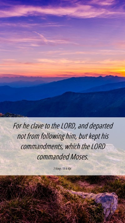 Picture 06 - 2 Kings 18:6 KJV Mobile Phone Wallpaper - For he clave to the LORD, and departed not from - Mobile Bible Verse Wallpaper