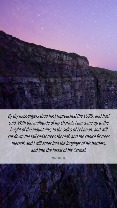 Picture 06 - 2 Kings 19:23 KJV Mobile Phone Wallpaper - By thy messengers thou hast reproached the LORD, - Mobile Bible Verse Wallpaper