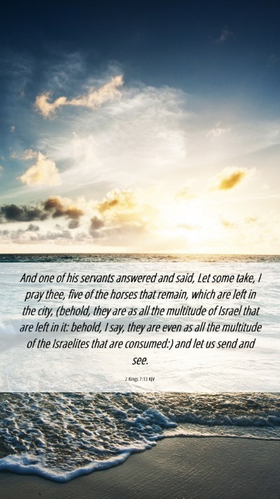 Picture 06 - 2 Kings 7:13 KJV Mobile Phone Wallpaper - And one of his servants answered and said, Let - Mobile Bible Verse Wallpaper