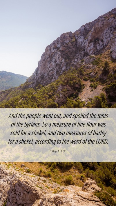 Picture 06 - 2 Kings 7:16 KJV Mobile Phone Wallpaper - And the people went out, and spoiled the tents of - Mobile Bible Verse Wallpaper